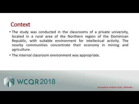WCQR2018 Paper 20 - Innovative Written Tests Attitude and Level of Accuracy in University Students